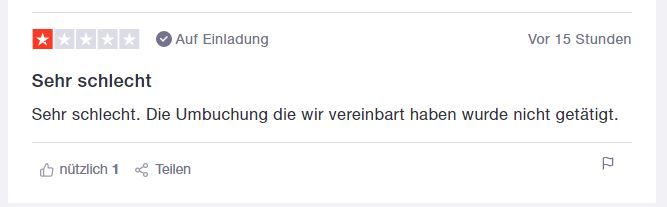Viele Bewertungen sind sehr schlecht.