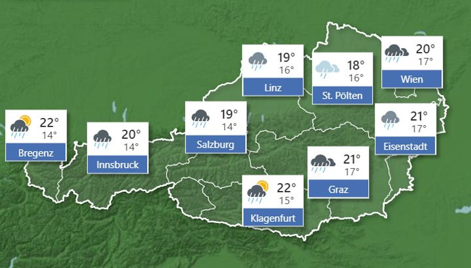 Wetterprognose für <strong>Donnerstag</strong>, 5. August 2021.
