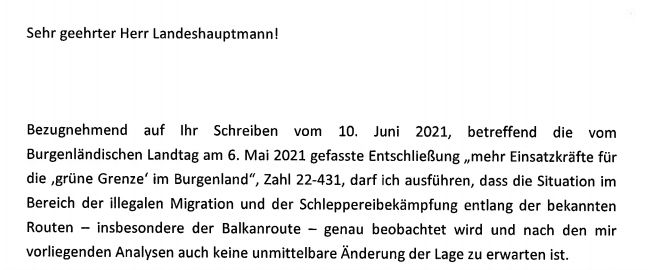 "Keine unmittelbare Änderung der Lage": Dieser Nehammer-Brief erzürnt Doskozil.