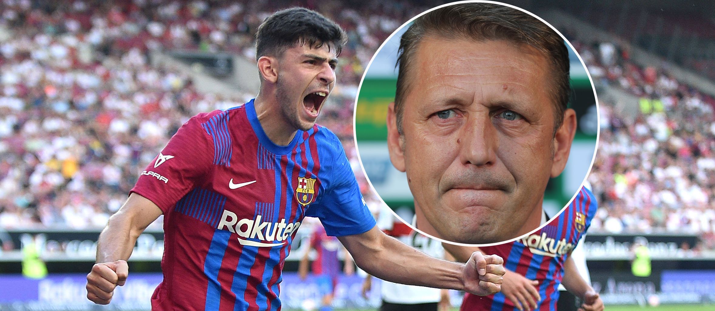 Rapid-Sportchef Zoki Barisic (r.) über Yusuf Demir