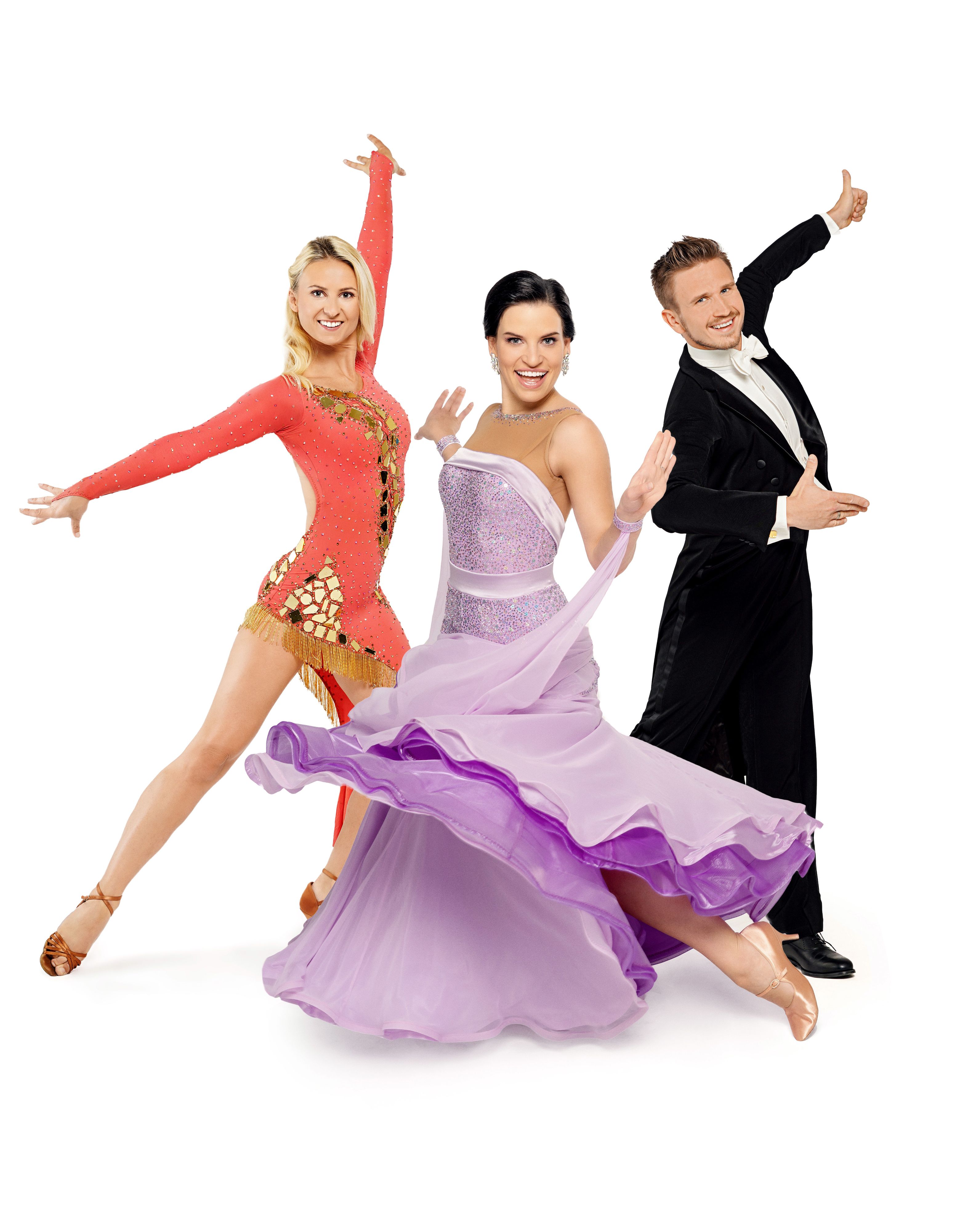 Katrin Kallus (re) und Michael Kaufmann sind die neuen Profis, Conny Kreuter ist Chefchoreografin