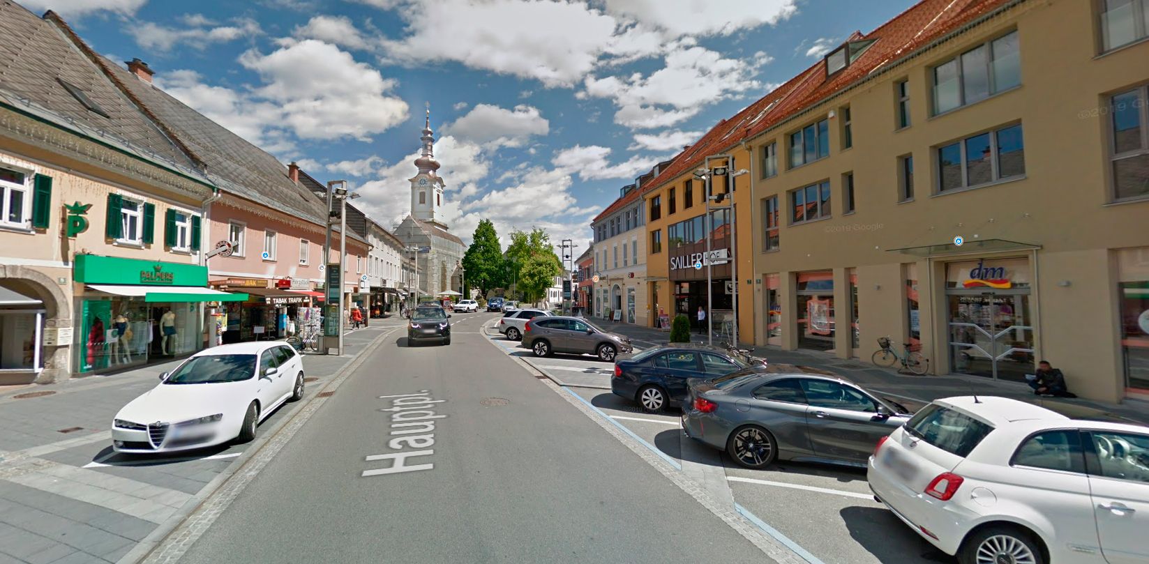 Blick auf den Hauptplatz der südsteirischen Gemeinde Leibnitz.