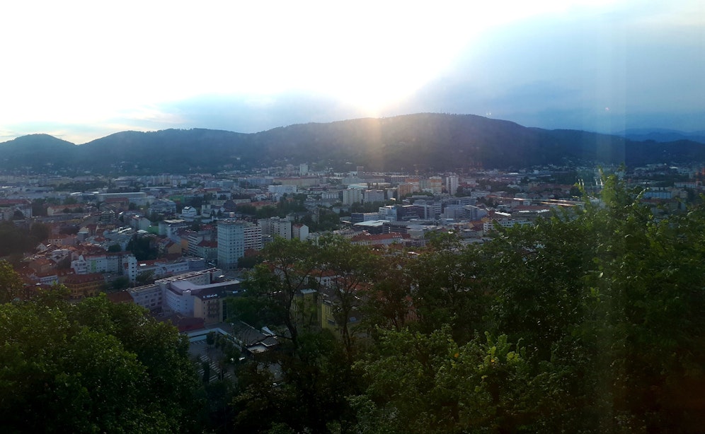 Beeindruckend: Die steirische Landeshauptstadt Graz, vom Restaurant Schlossberg aus betrachtet.