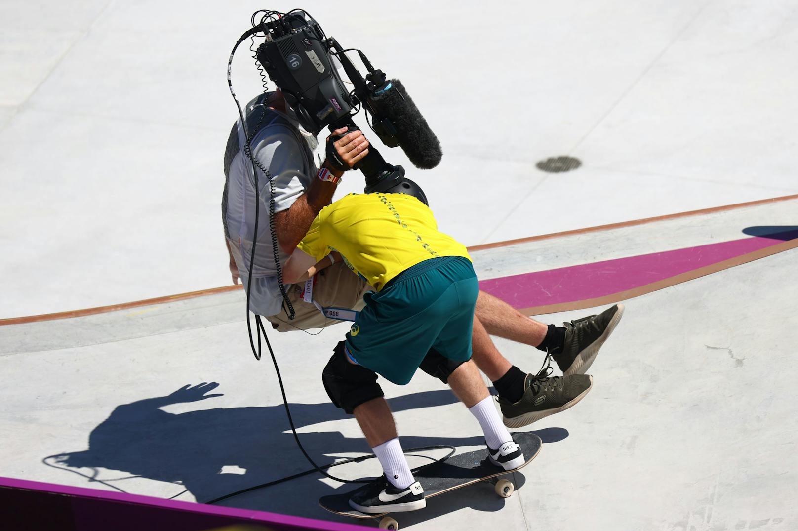 Skateboard-Crash bei Olympia