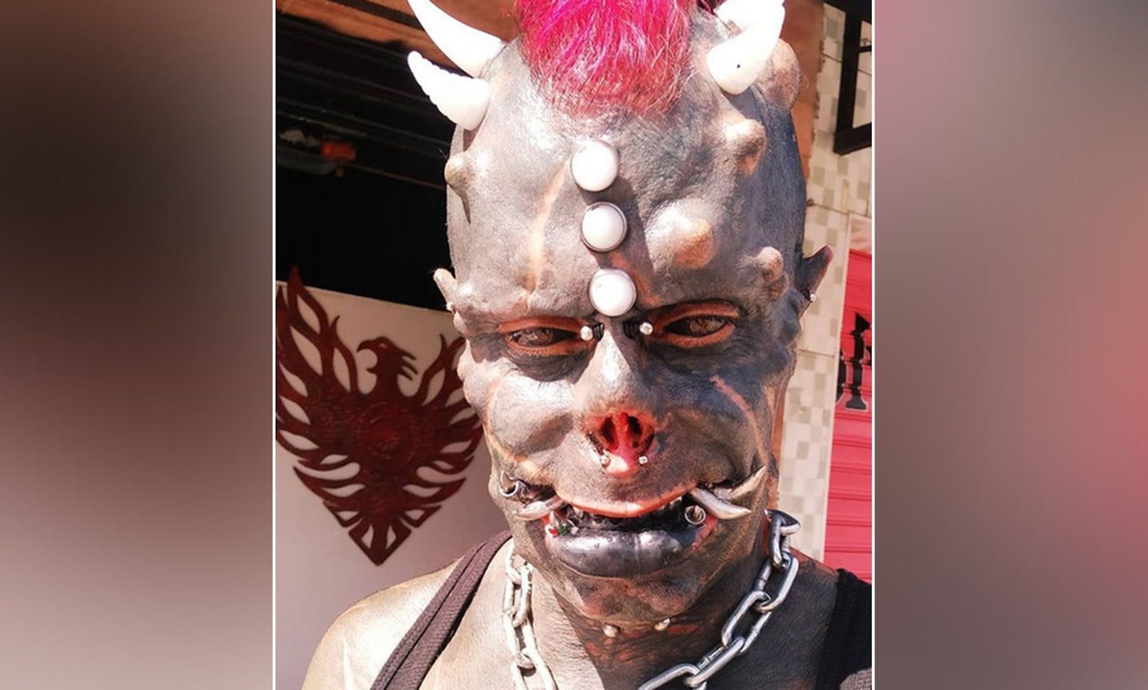 Der Brasilianer Michel Faro do Prado wollte wie Satan aussehen. 