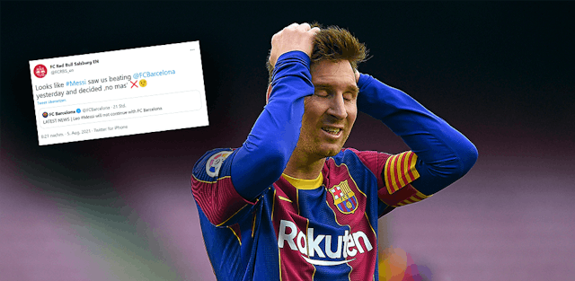 Salzburg Provoziert Barca Fans Mit Tweet Uber Messi Fussball Heute At