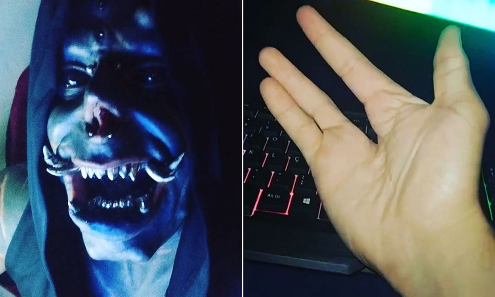 Die Nase und beide Ringfinger mussten dran glauben um "Beelzebub" so ähnlich wie möglich zu sehen. 