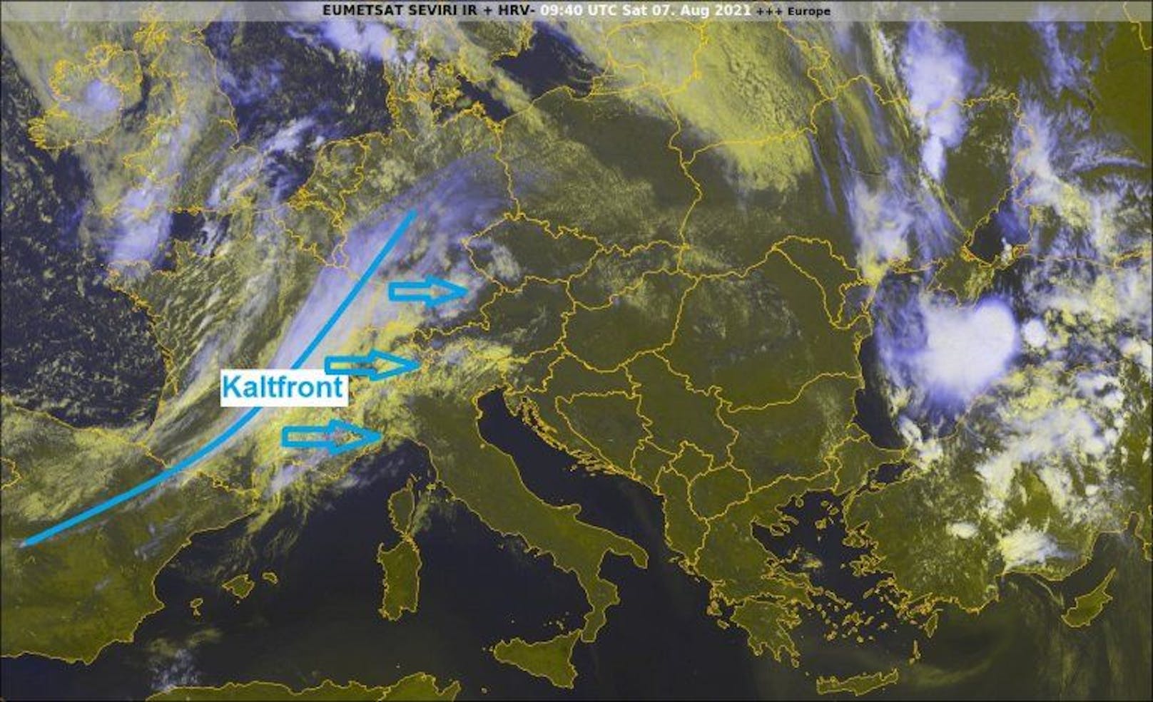 Aktuelles Satellitenbild von Europa