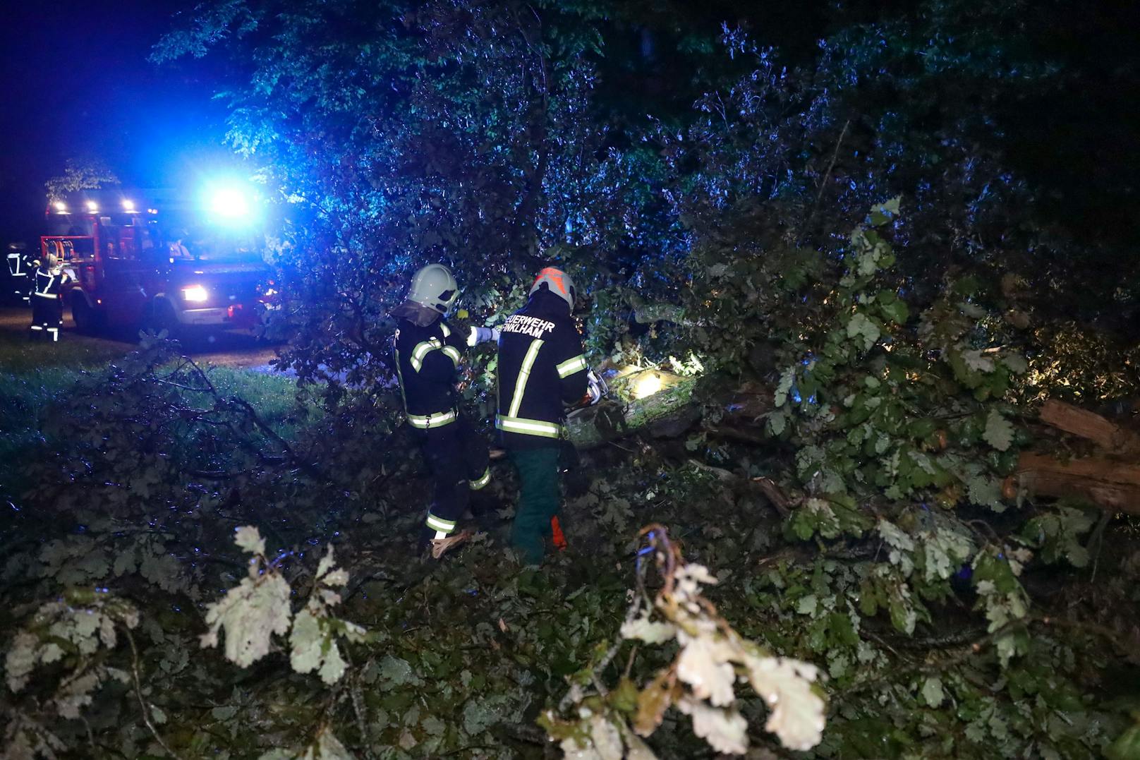 Eine Gewitterfront hat Samstagabend in Oberösterreich für 700 unwetterbedingte Einsätze gesorgt.