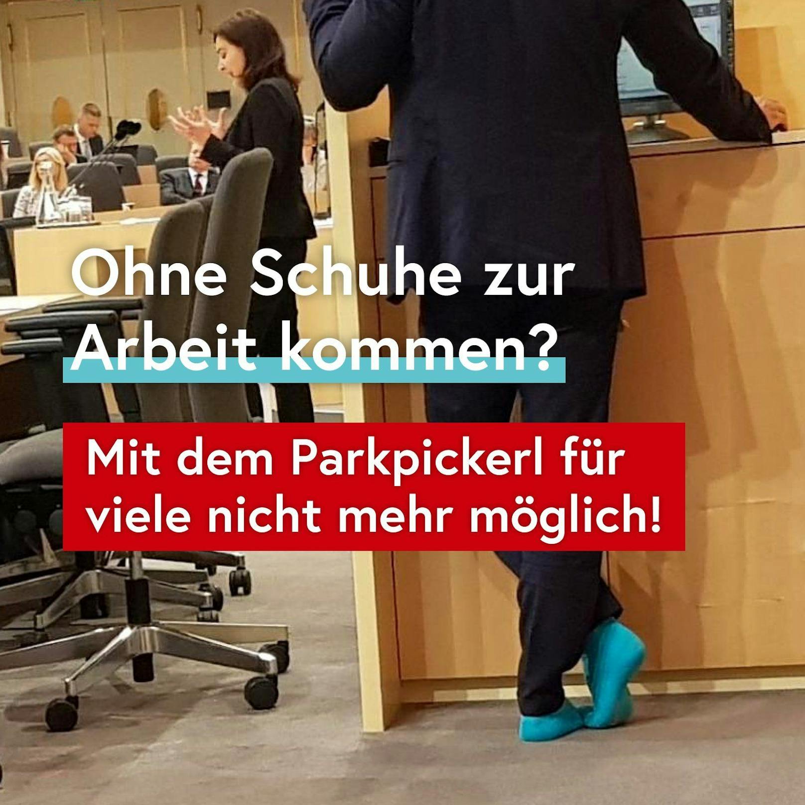 Dafür wird auch das Bild des schuhlosen ÖVP Wien-Chefs Gernot Blümel wieder hervor geholt.