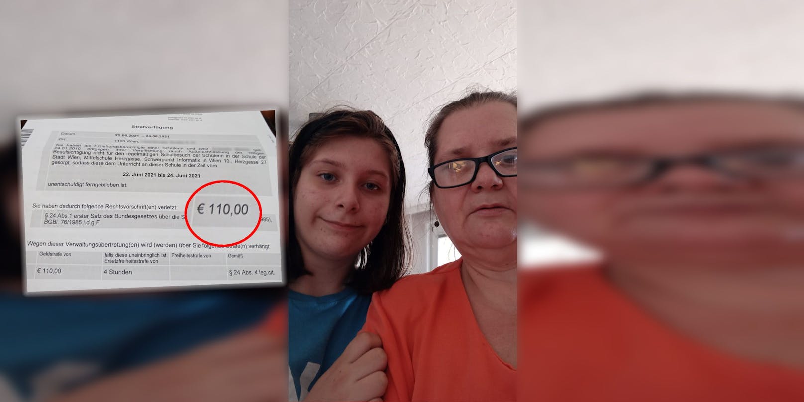 Gabriele soll nun 110 Euro bezahlen, weil ihre Tochter krank und nicht in der Schule war. 