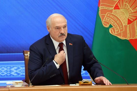 Der weißrussische Präsident Alexander Lukaschenko im Rahmen einer Pressekonferenz am 09. August 2021. 