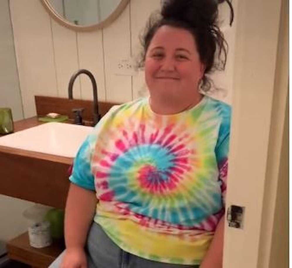 Nimmt's mit Humor: Mary Fran Donnelly.