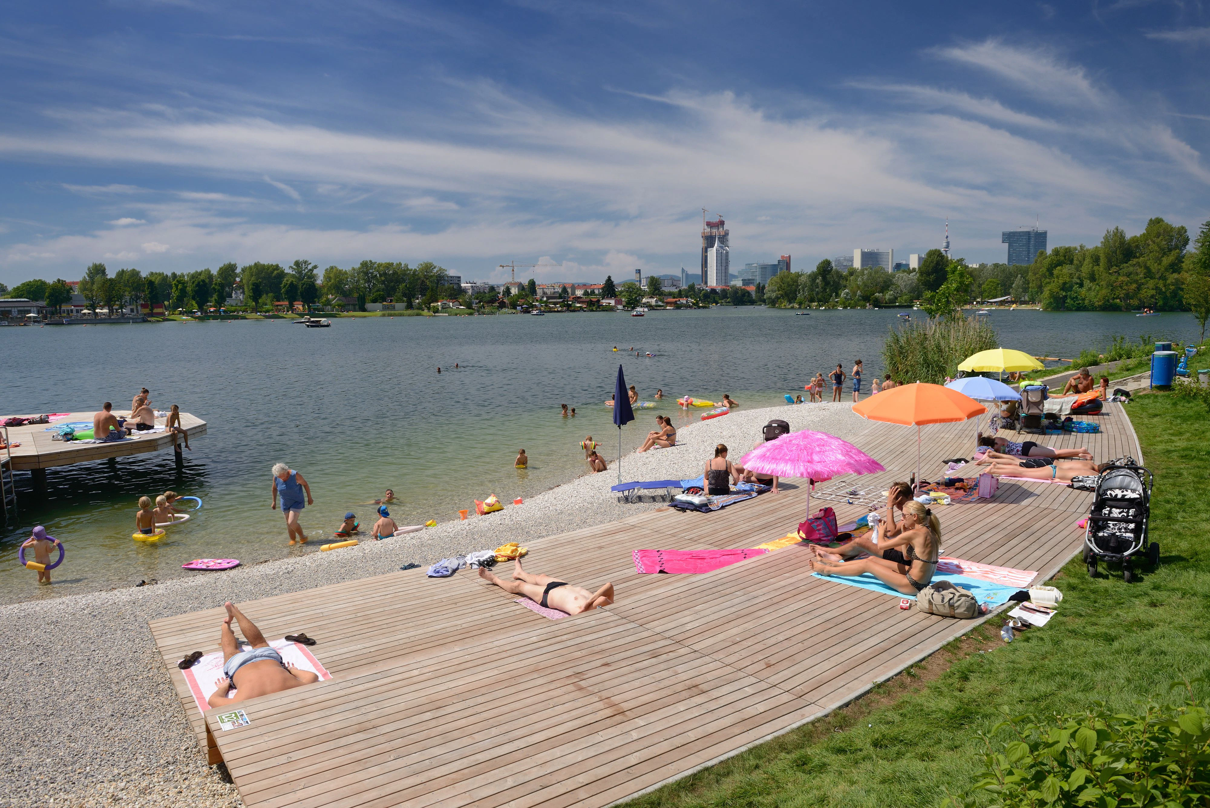 Die Alte Donau ist im Sommer immer gut besucht. Symbolbild