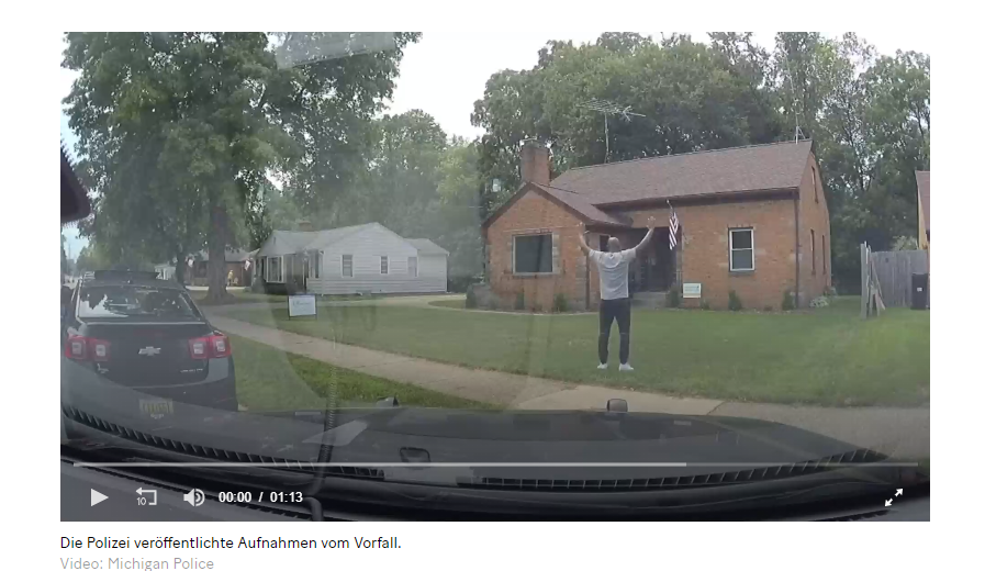 Die Polizei von Wyoming veröffentliche Videomaterial des Vorfalls: Eric Brown vor seiner Festnahme