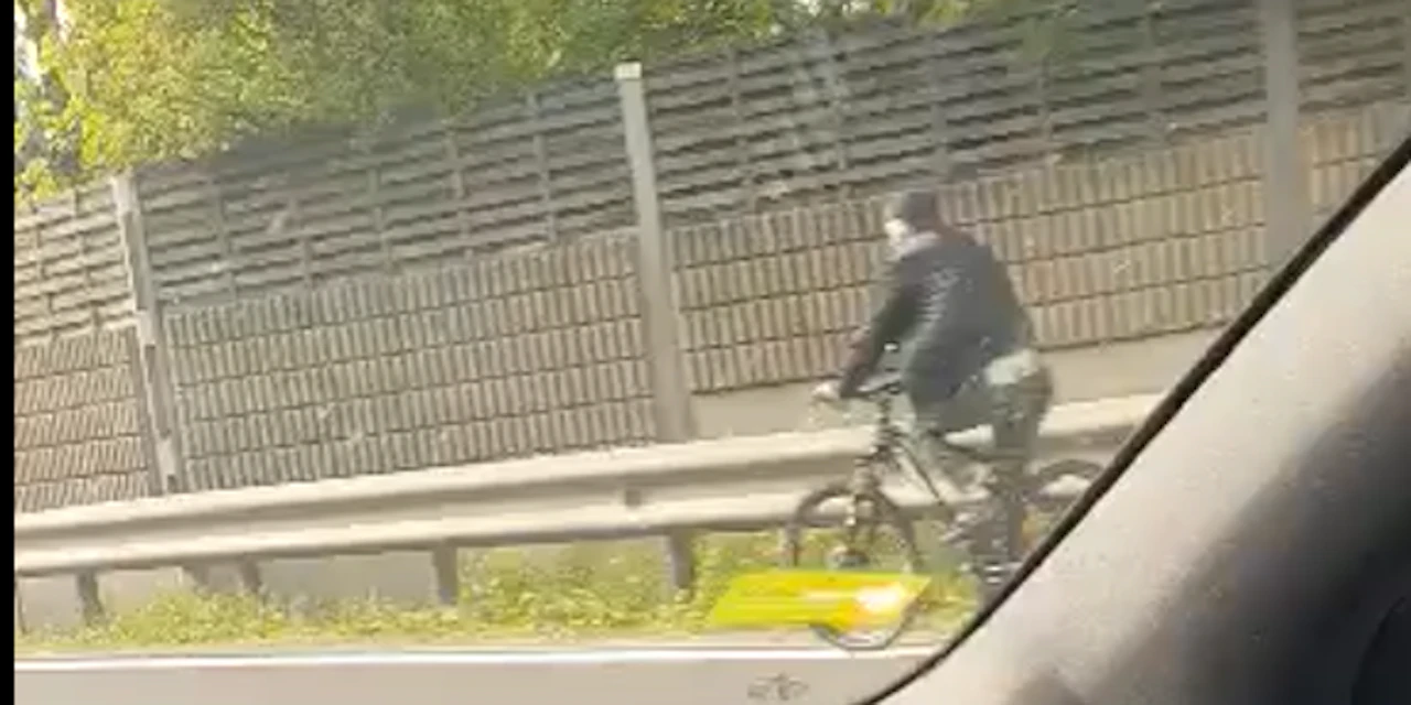 Hier fährt ein Radfahrer auf der Mühlkreis-Autobahn - Vimarsana News