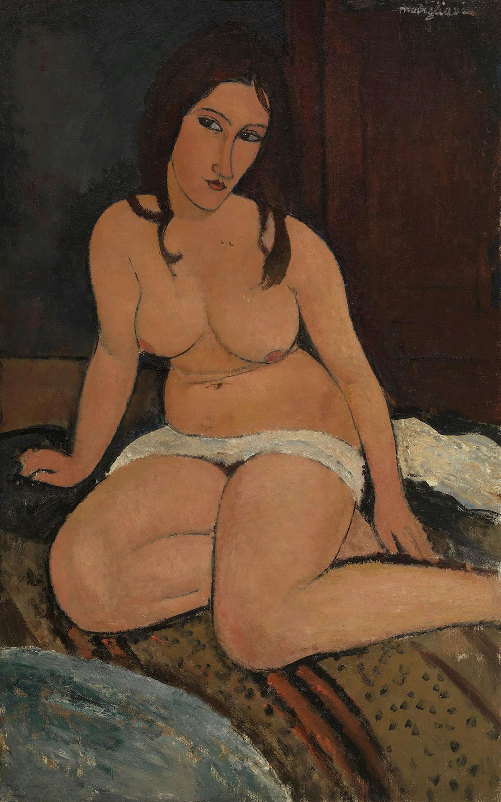 Amedeo Modigliani,&nbsp;Sitzender Akt, 1917,&nbsp;Öl auf Leinwand