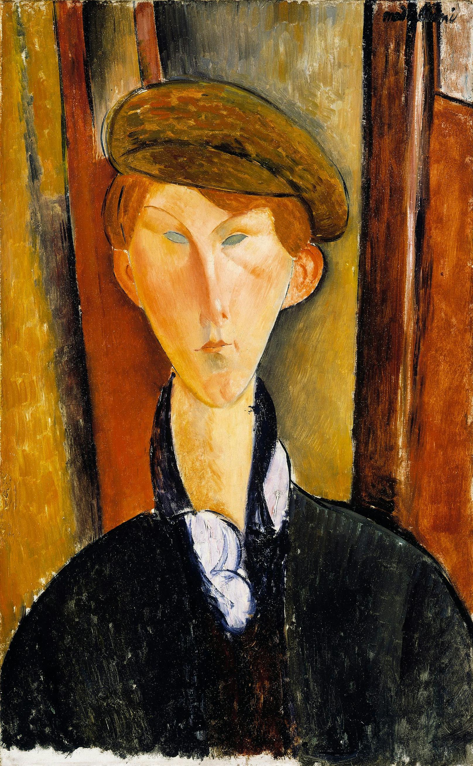 Junger Mann mit Mütze, 1918, Öl auf Leinwand, Amedeo Modigliani