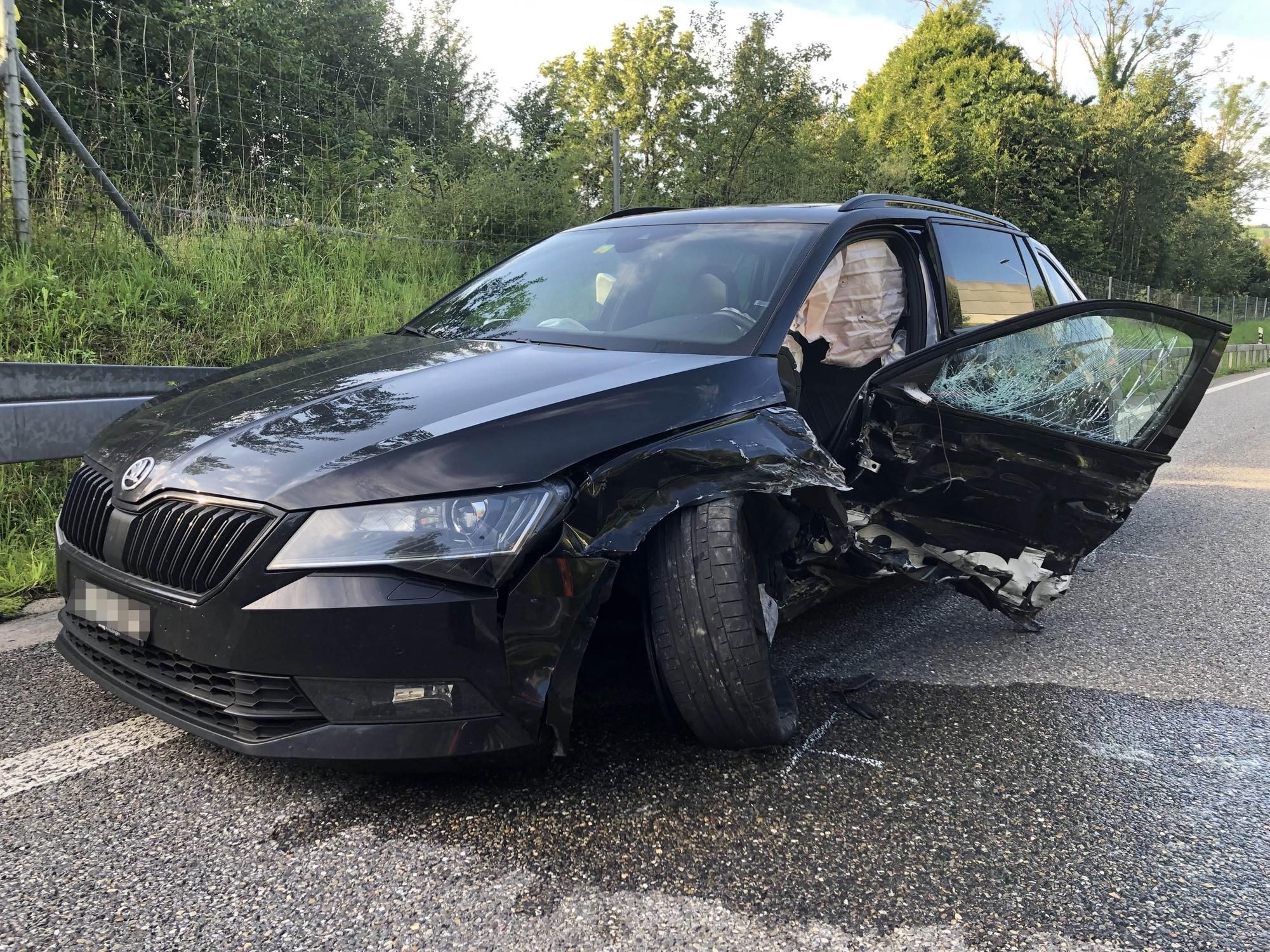 Weil die Lenkerin von einer Spinne im Auto überrascht wurde, verlor sie die Kontrolle über ihr Fahrzeug.