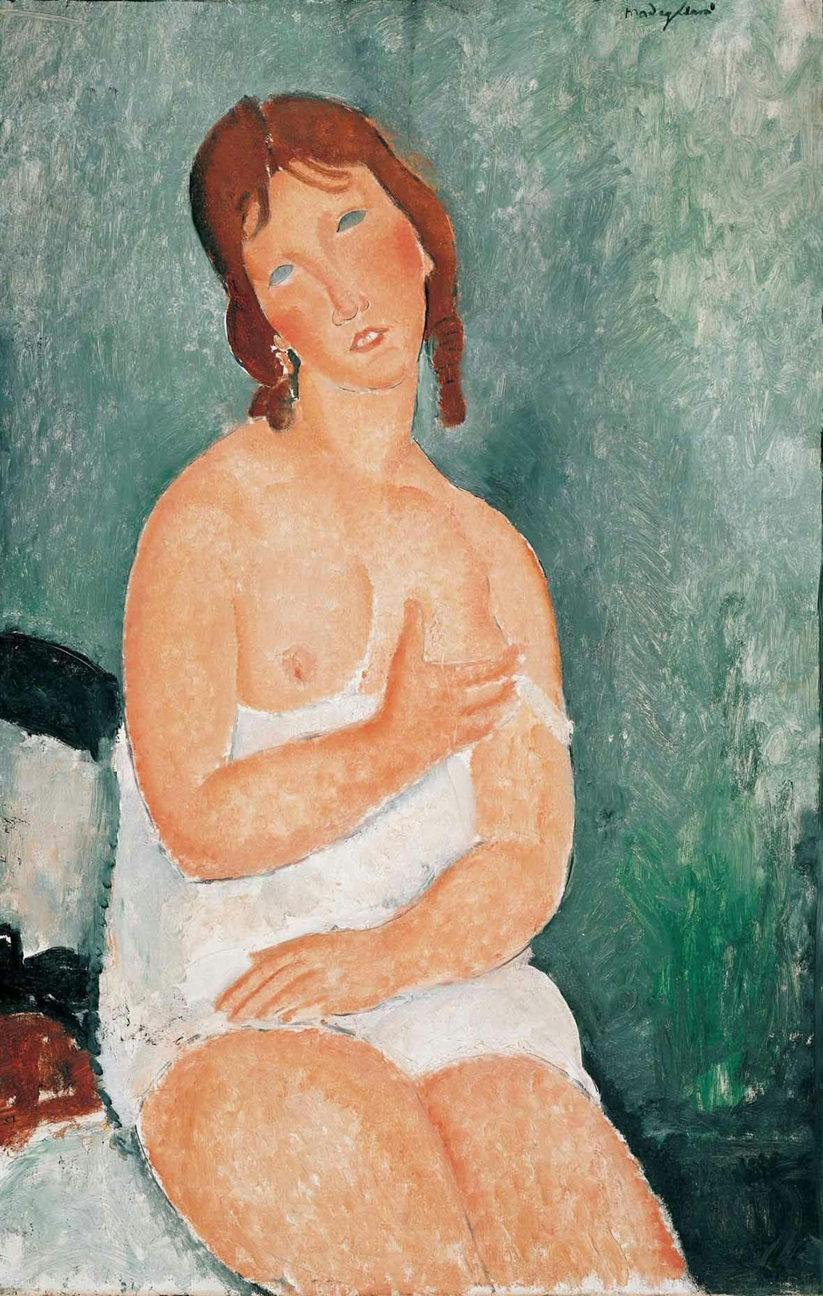 Amedeo Modigliani,&nbsp;Weiblicher Halbakt, 1918,&nbsp;Öl auf Leinwand