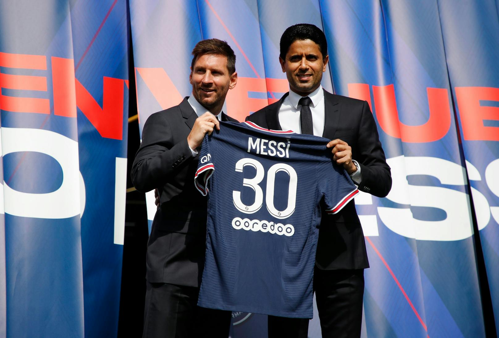 Lionel Messi und Paris-Boss Nasser Al-Khelaifi