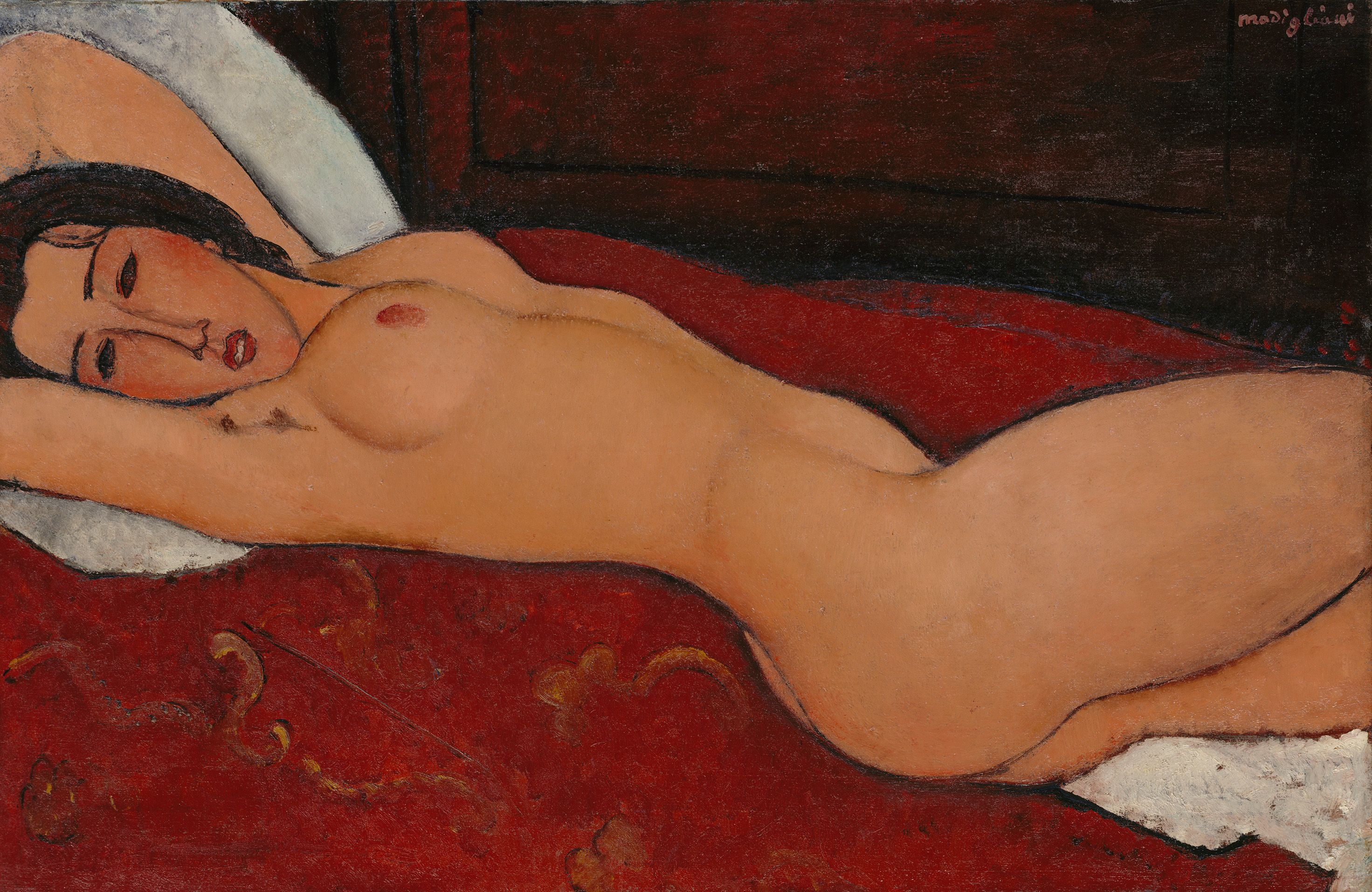 Oil on canvas (1917)  ,  Amedeo Modigliani [1884 - 1920]  ,  Objektmaß H. 23-7/8, W. 36-1/2 in.  (60.6 x 92.7 cm) ,  The Mr. and Mrs. Klaus G. Perls Collection, 1997 ,  Inventar-Nr.: 1997.149.9, Artist: Amedeo Modigliani   FOR USE ONLY IN GERMANY, SWITZERLAND OR AUSTRIA, Copyright: bpk | The Metropolitan Museum of Art