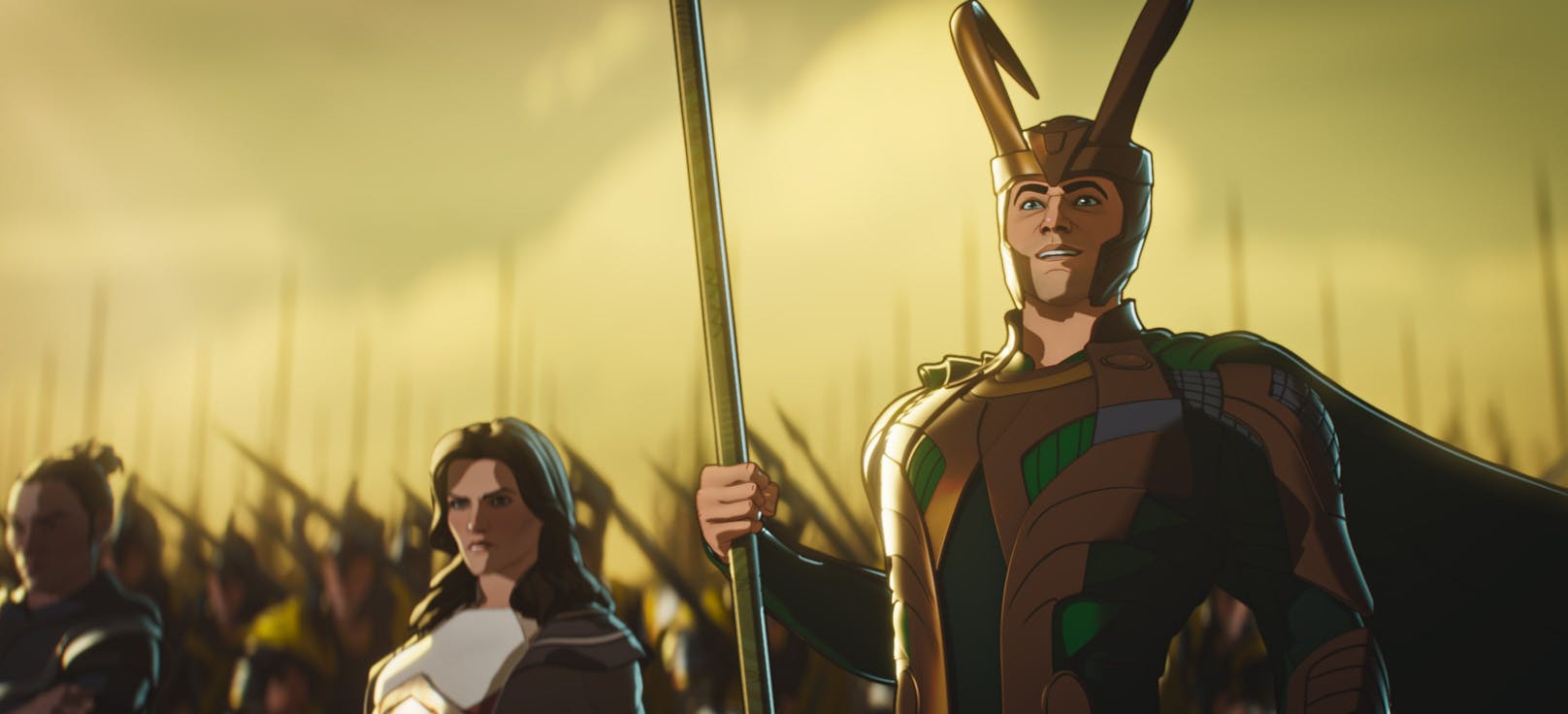 Hogun, Lady Sif und Loki in Marvel Studios' WHAT IF…?
