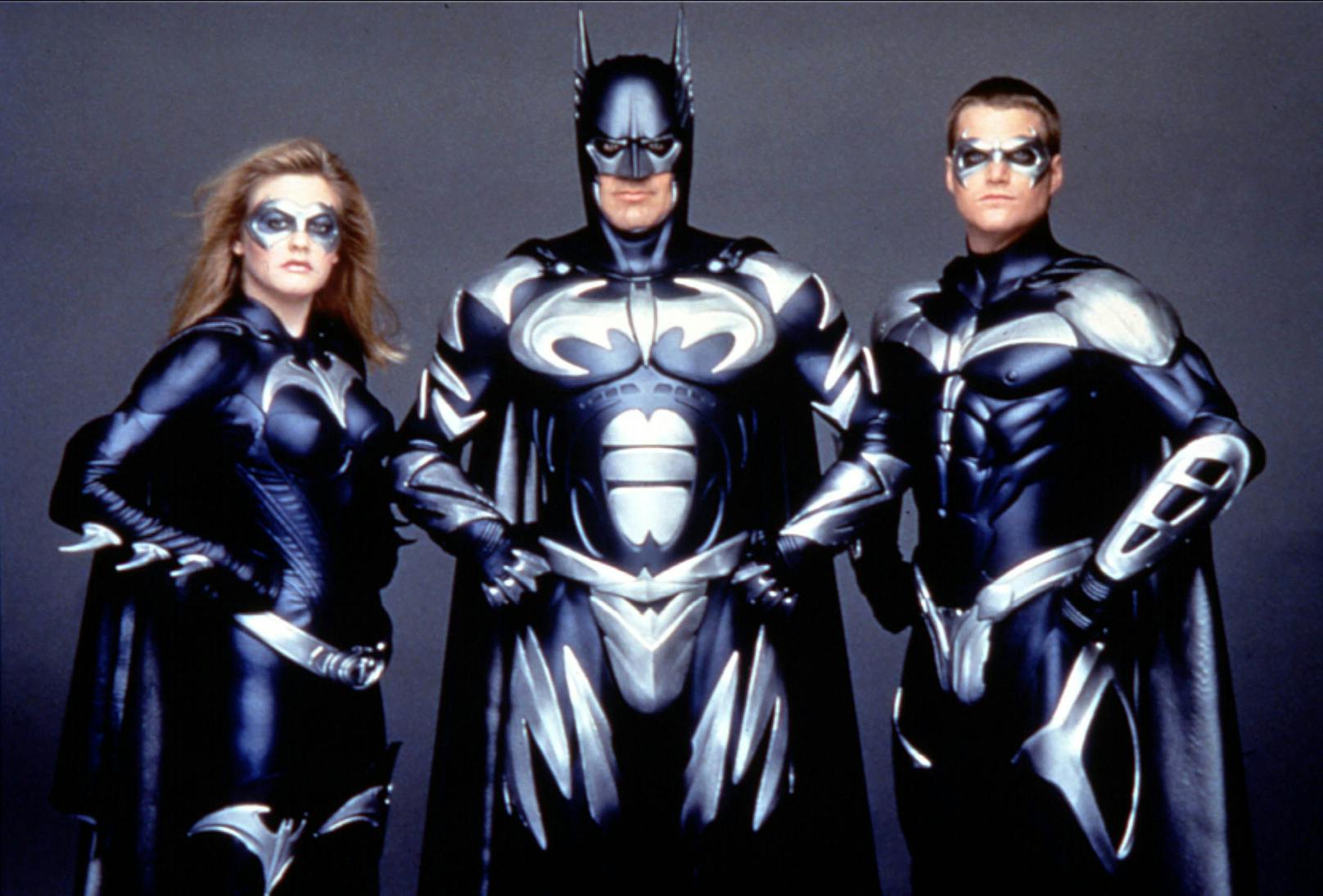 Cooler ging's kaum: George Clooney und Chris O'Donnel wurden 1997 zu "Batman und Robin" (links: Alicia Silverstone als Batgirl)