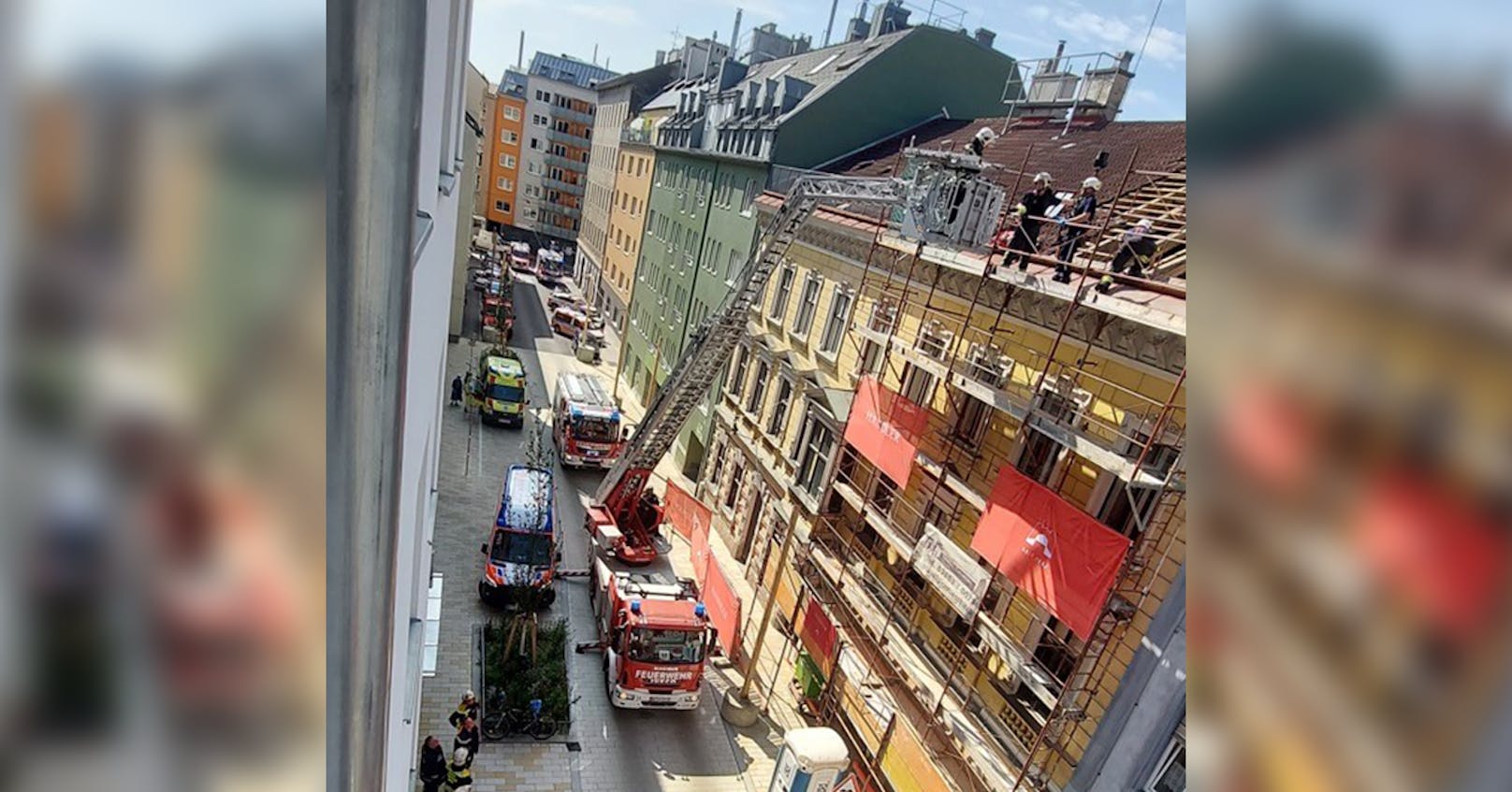 In Wien-Mariahilf verunglückte ein Bauarbeiter.
