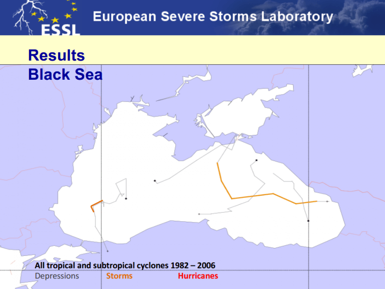 Die Zugbahn bisheriger subtropischer Tiefs im Schwarzen Meer.