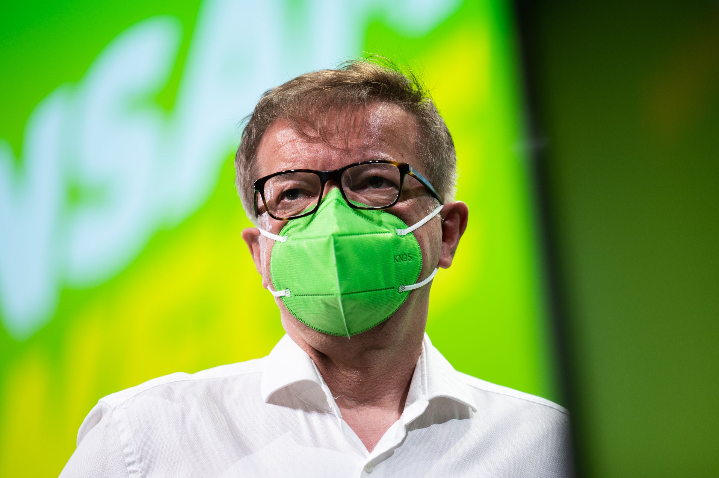 Der ehemalige Gesundheitsminister Rudolf Anschober am 13. Juni 2021 beim Bundeskongress der Grünen in Linz.