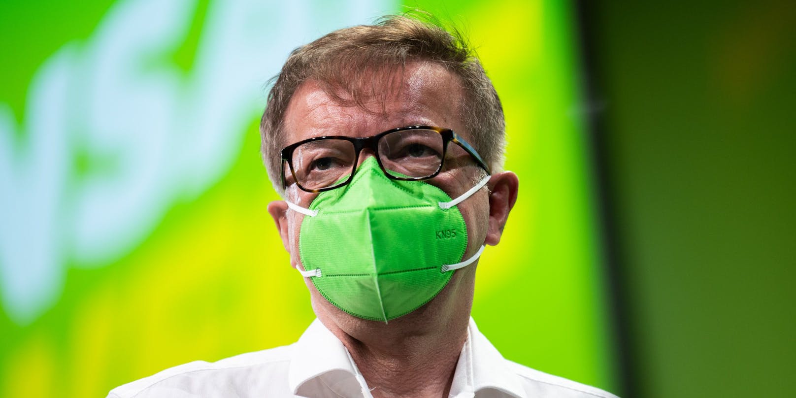 Der ehemalige Gesundheitsminister Rudolf Anschober am 13. Juni 2021 beim Bundeskongress der Grünen in Linz.