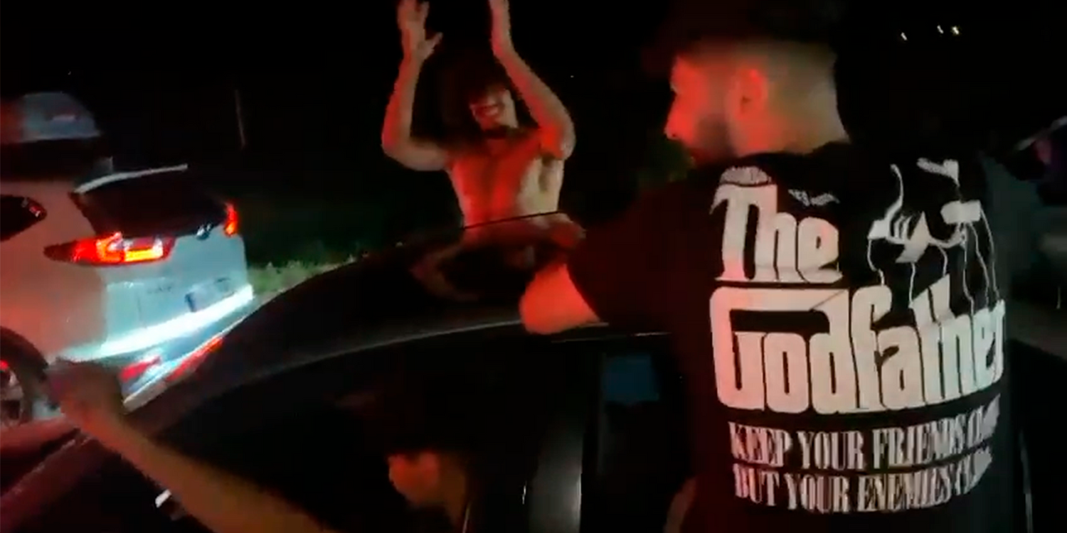 Ein Auto mit Wiener Kennzeichen wurde auf der Balkan-Autobahn zum Party-Hotspot.