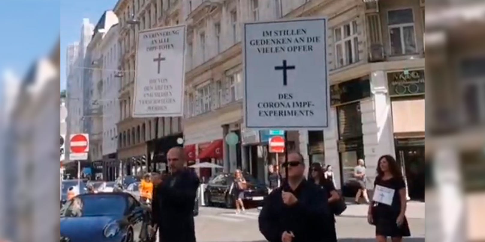 Die Demonstranten starteten ihre Route vorm Steffl und beendeten sie beim Gesundheitsministerium.