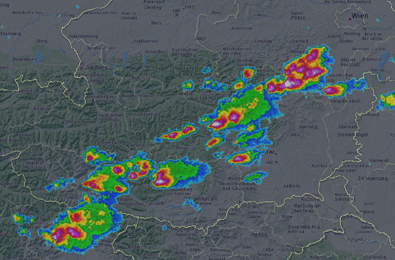Die Unwetter verlagern sich immer weiter in Richtung Osten.