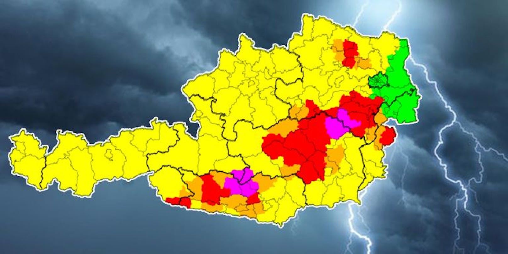 Höchste Unwetter-Warnstufe in Österreich