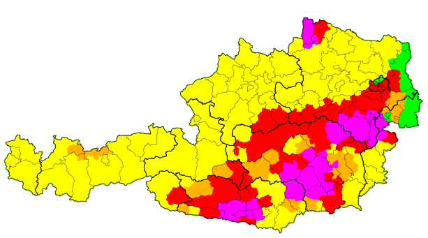 Das UWZ-Gewitterradar um 16 Uhr