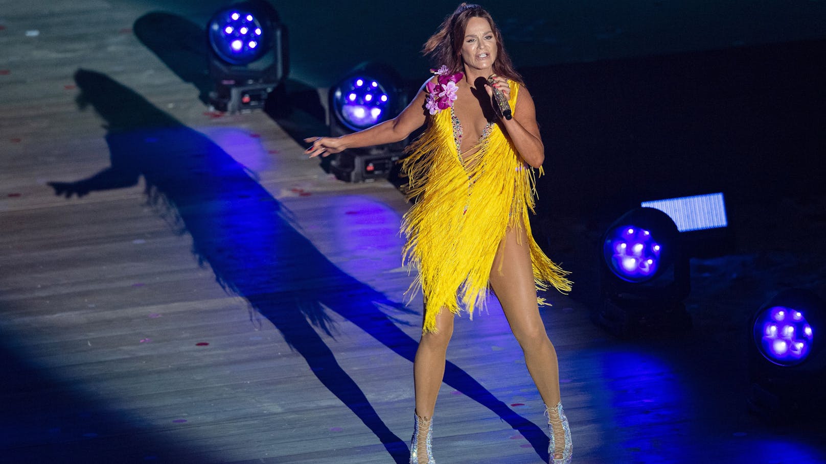 Andrea Berg bei der Strandparty von Florian Silbereisen.