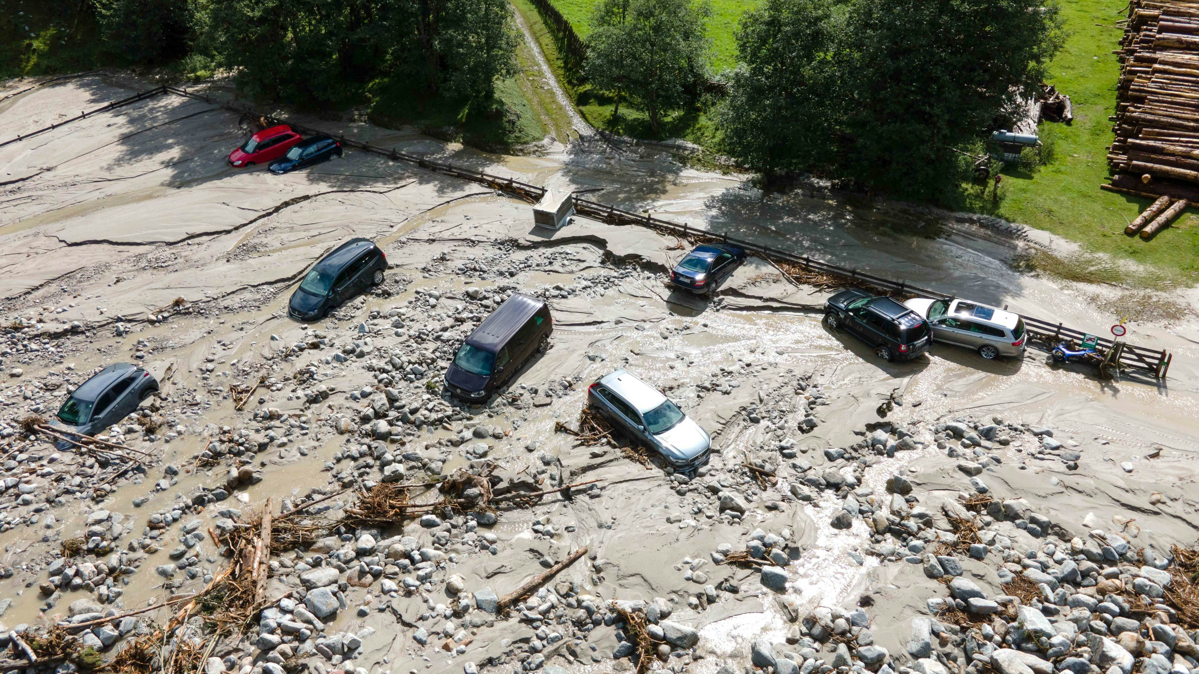 Ein Murenabgang in Tirol.