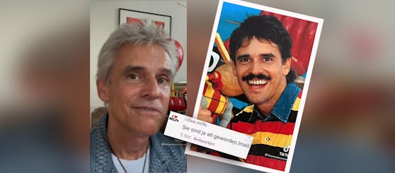 Thomas Brezina (heute (l.) und damals (r.) begegnet Hähme auf Tiktok mit Humor.