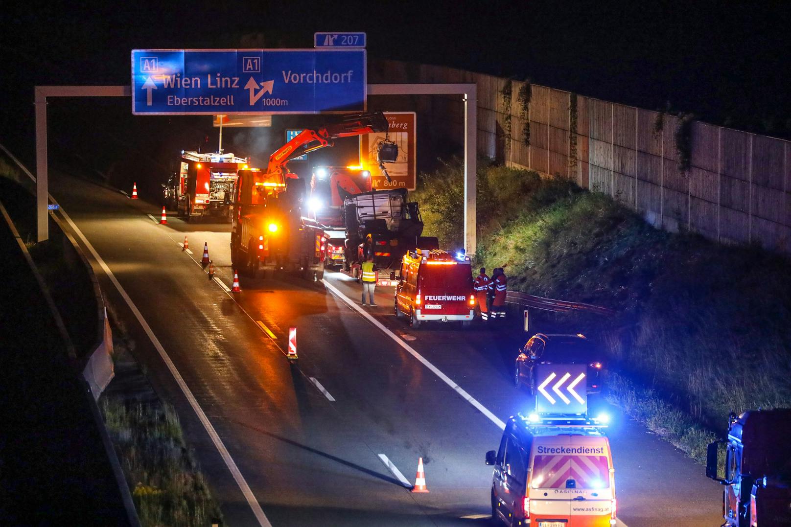 Schwerer Crash in Vorchdorf auf der A1 in Richtung Wien