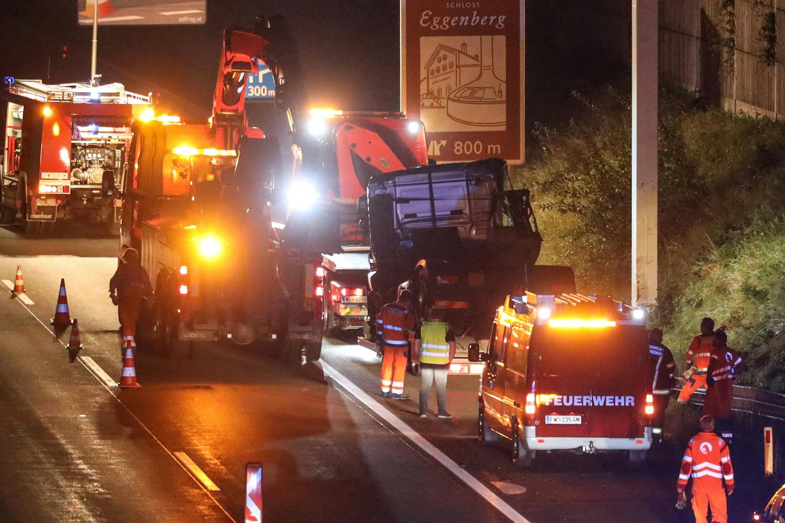 Schwerer Crash in Vorchdorf auf der A1 in Richtung Wien