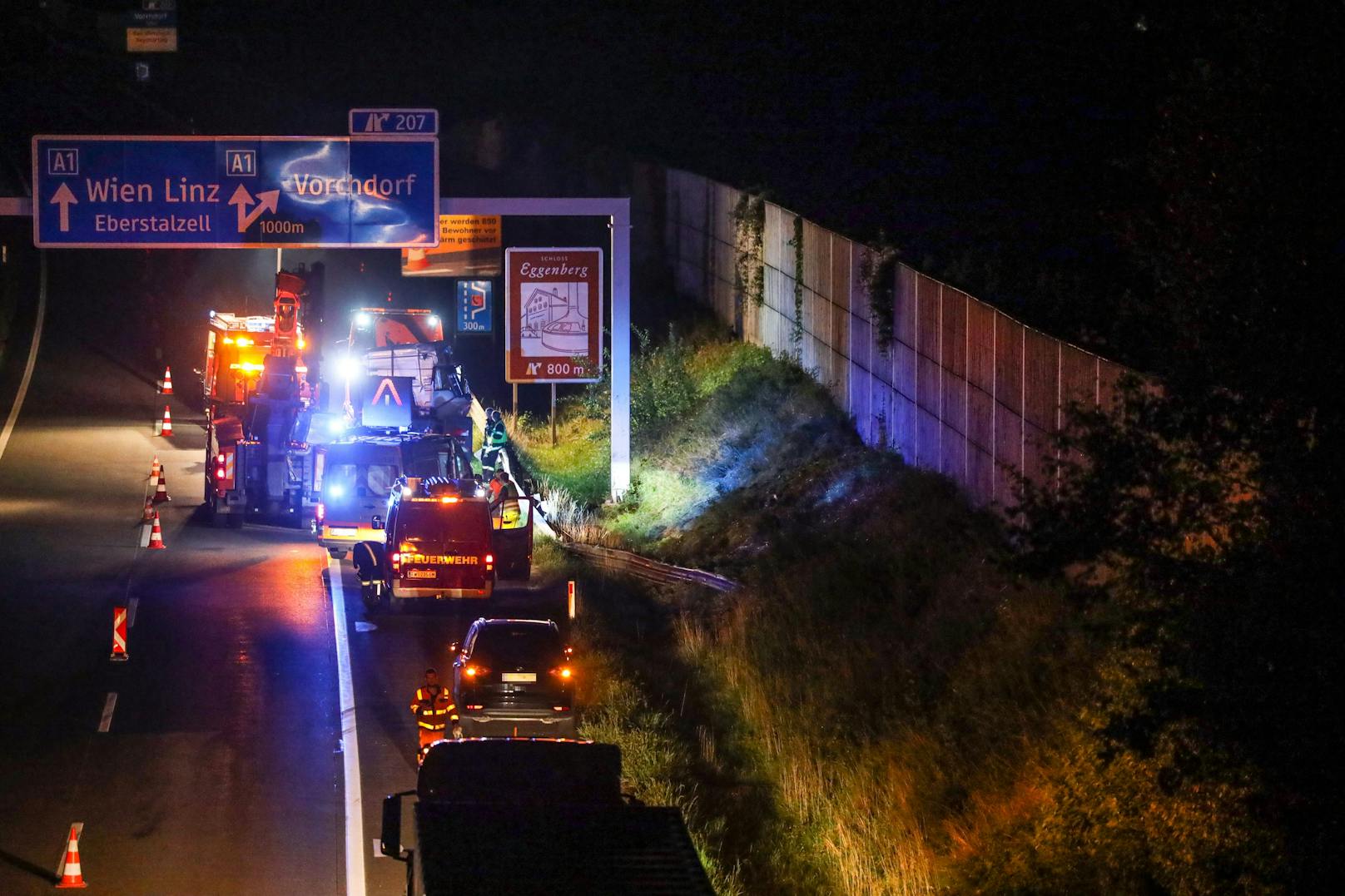 Schwerer Crash in Vorchdorf auf der A1 in Richtung Wien