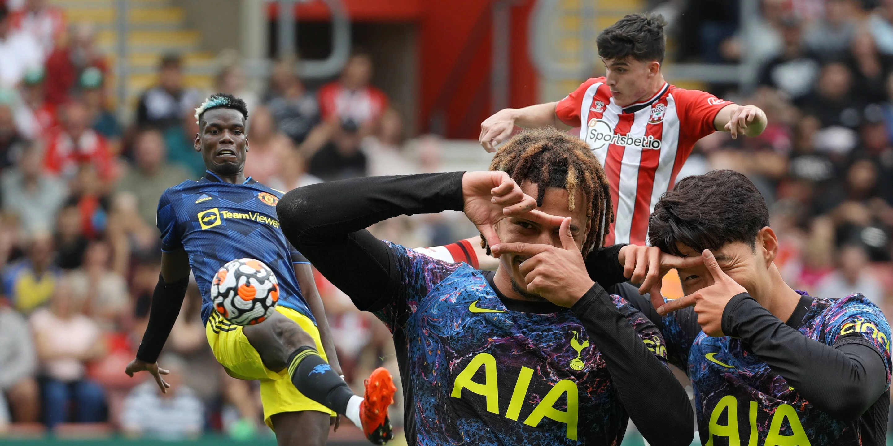 Dele Alli und Son Heung-min jubeln. Paul Pogba müht sich gegen Southampton ab.
