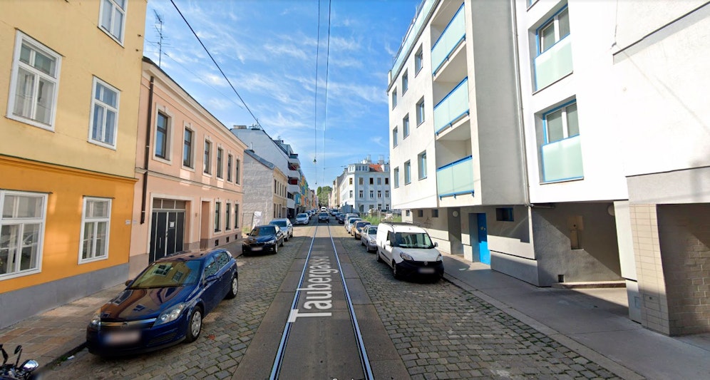 Blick in die Taubergasse in Wien-Hernals.
