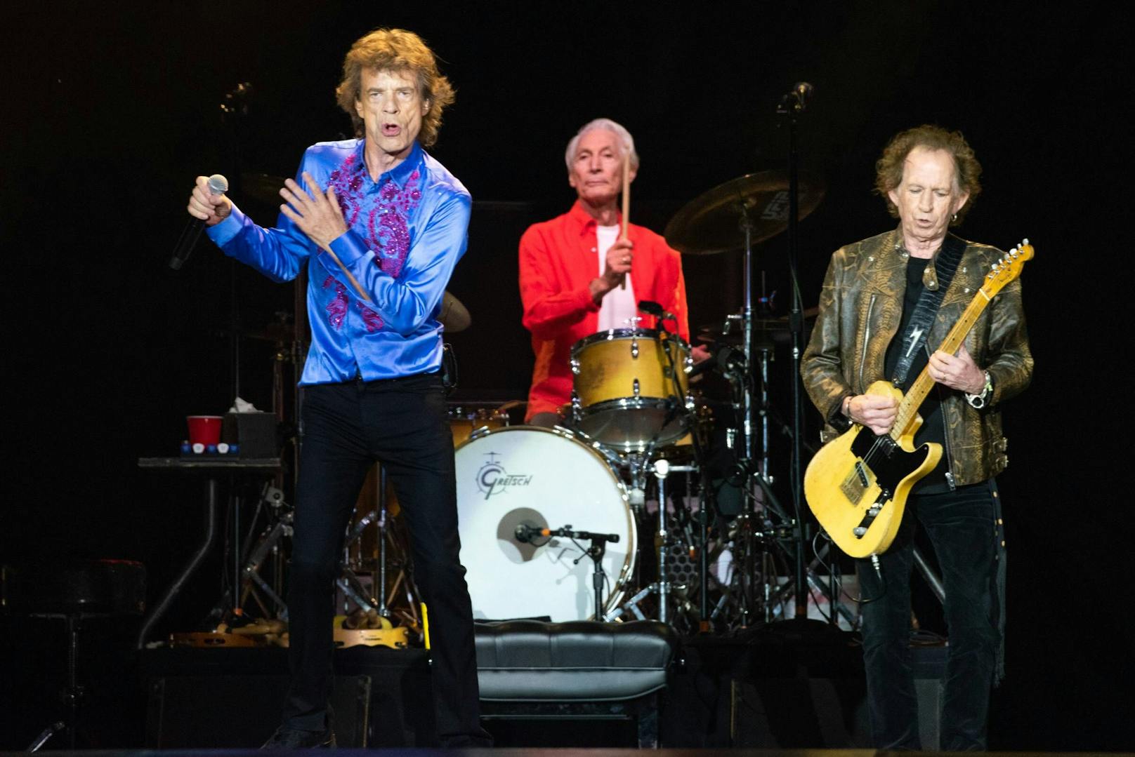 Mick Jagger, Charlie Watts und Keith Richards.