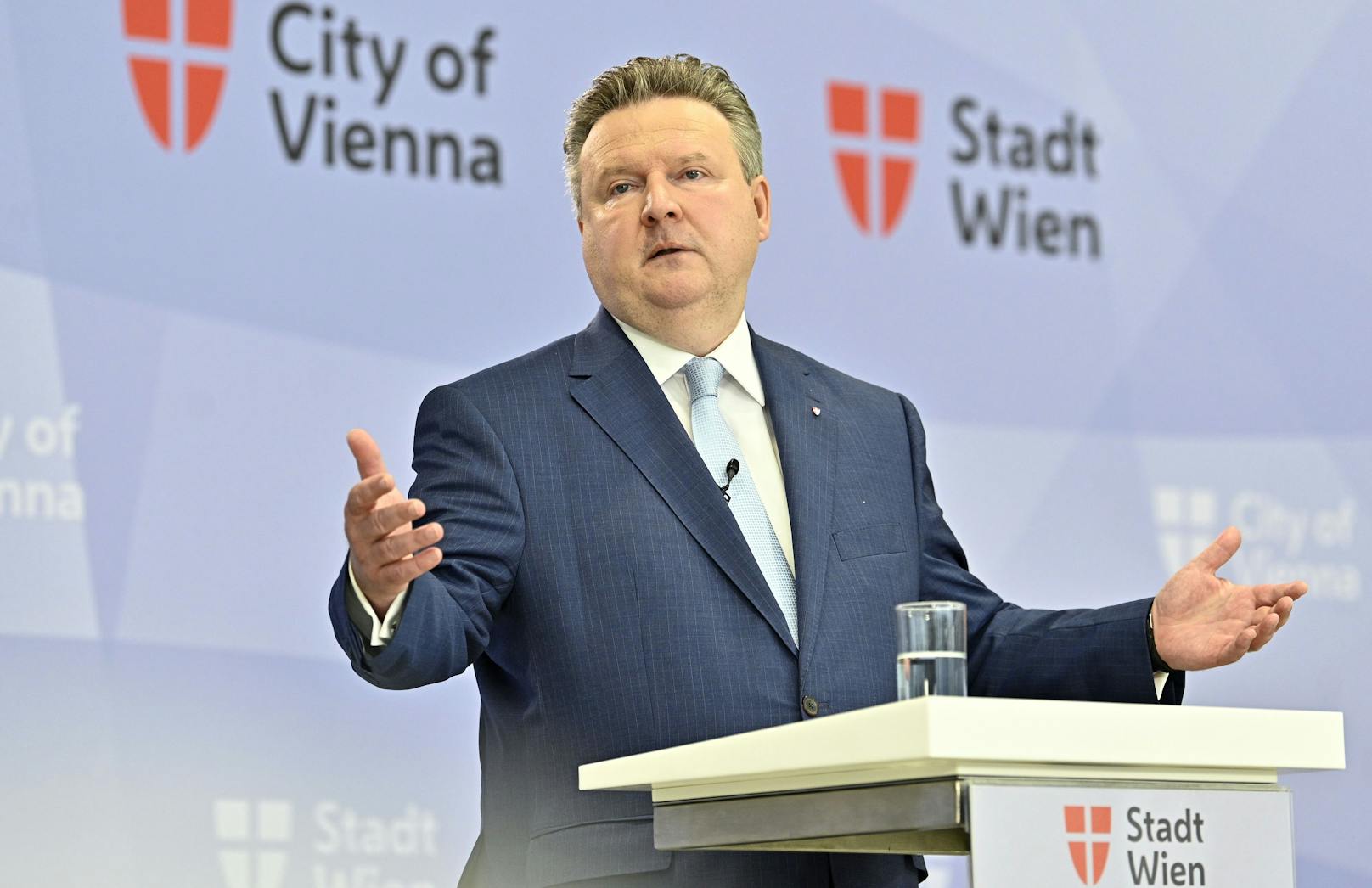 Wiens Bürgermeister Ludwig bei der Pressekonferenz am Dienstag, 24. August 2021.
