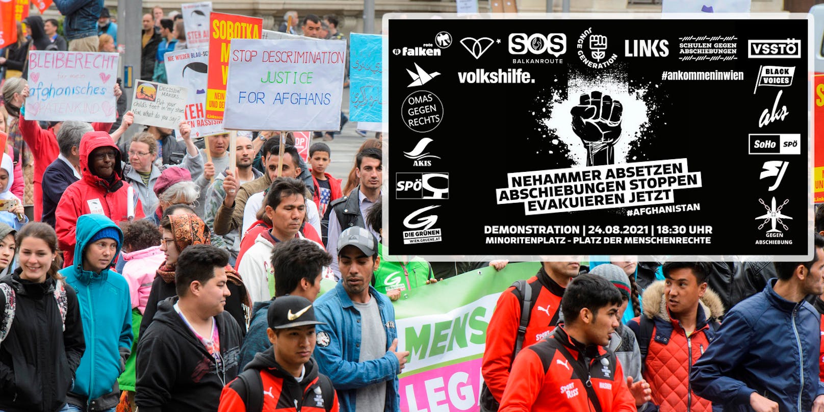 Schon 2017 wurde in Wien gegen Abschiebungen nach Afghanistan demonstriert (Archivbild)