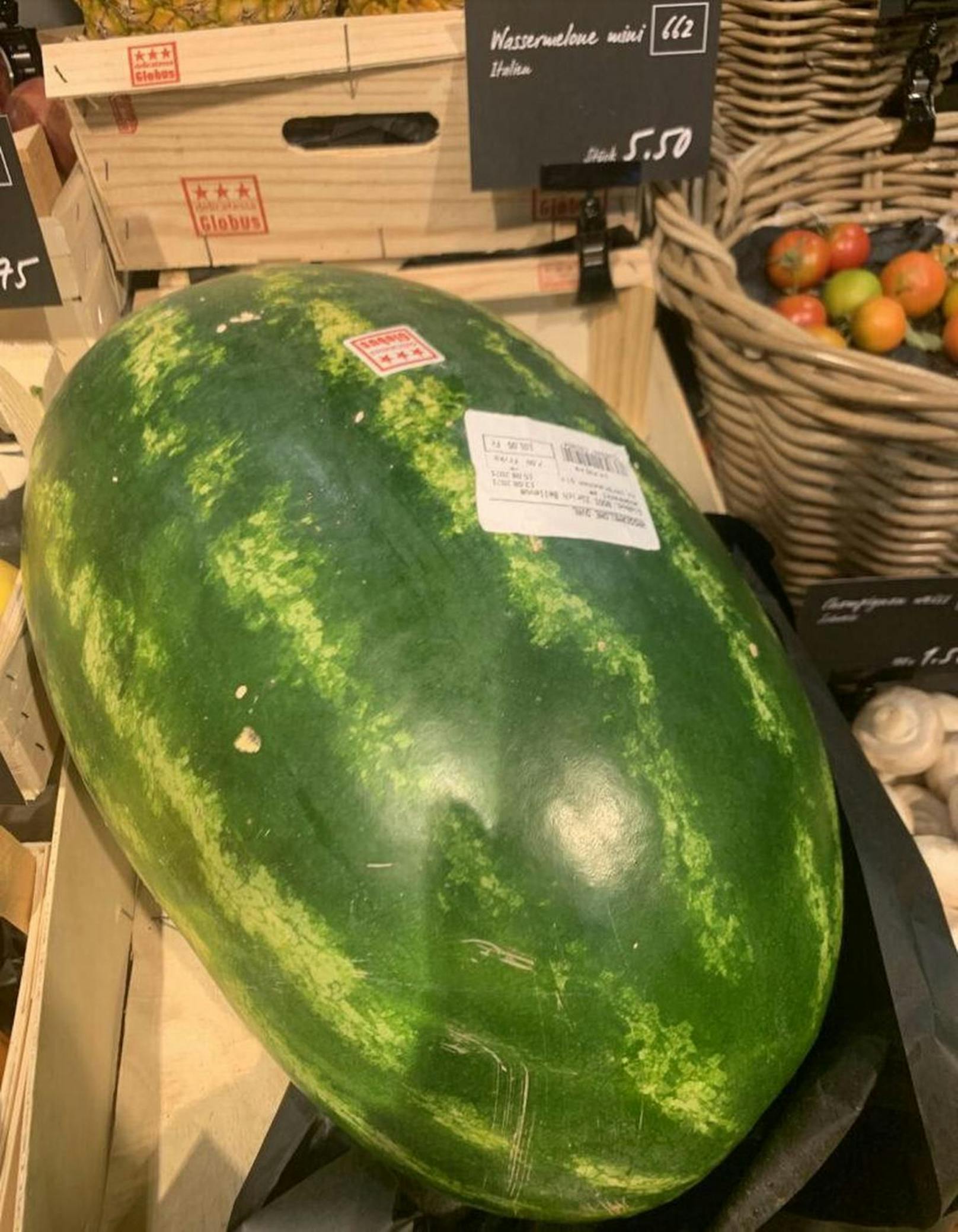Der Kaufpreis für diese Melone ist fast 95 Euro – pro Kilo ergibt das über sechs Euro.