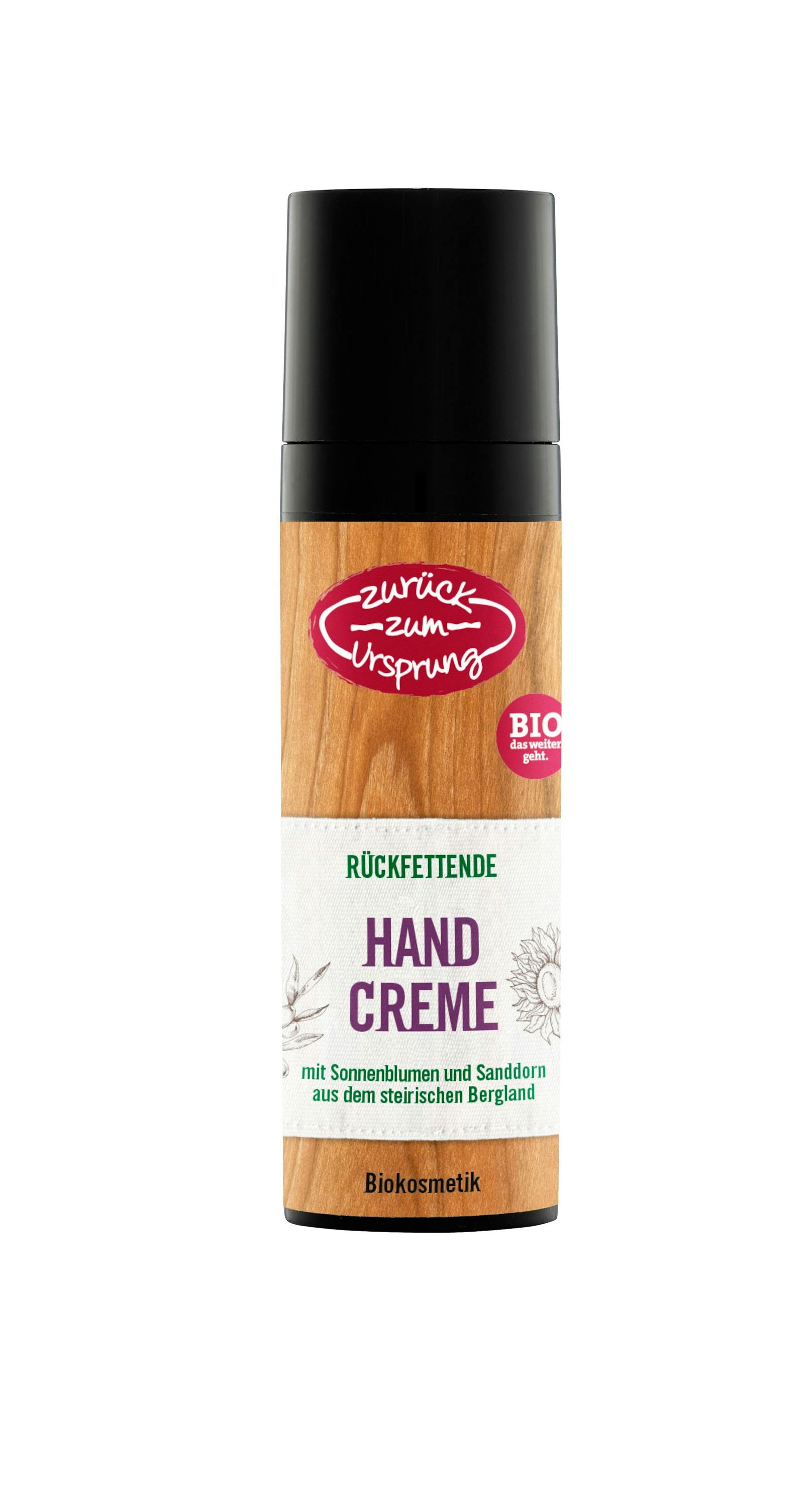 <strong>Bio-Handcreme:</strong> Mit Bio-Sonnenblumenöl und Bio-Sanddornfruchtöl, für weiche Hände, 30 ml, um 5,99 Euro.
